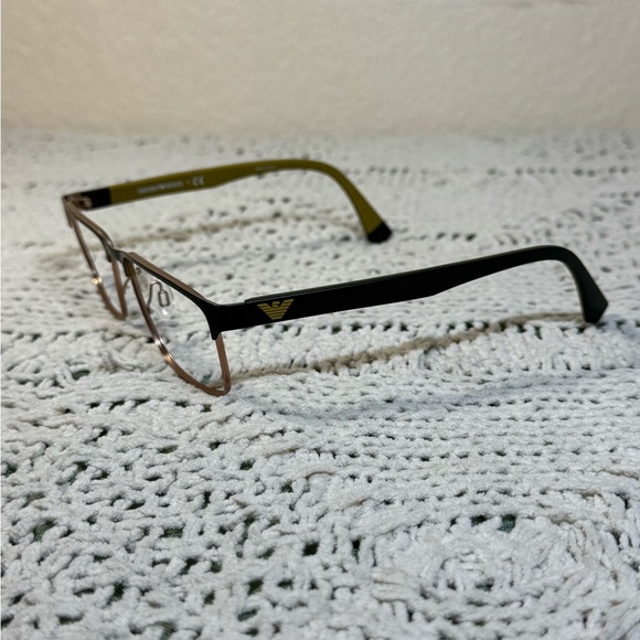 Emporio Armani Dual-Tone Eyeglasses Frames Olive Green & Rose Gold - Picture 3 of 8